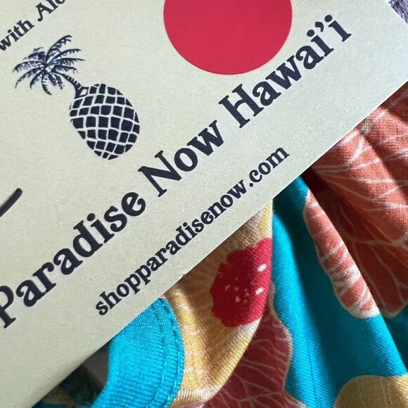 Paradise Now Hawaii Floral Babydoll Dress Girls Youth Large Blue Beach Bamboo - Picture 10 of 13